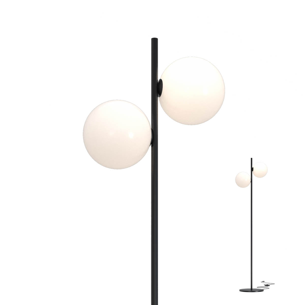Lampadar Talis, negru, 2 x E27, H.170cm, IP20, Redo, 01-2652