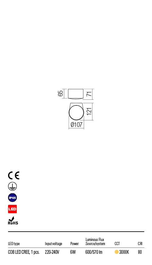 Aplica LED exterior Log, gri inchis, 6W, 600lm, 3000K, IP65, Redo, 90061