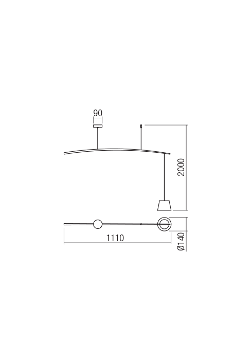 Lustra suspendata LED Lolli, negru, 1x6W, 415lm, 3000K, IP20, Redo, 01-1498