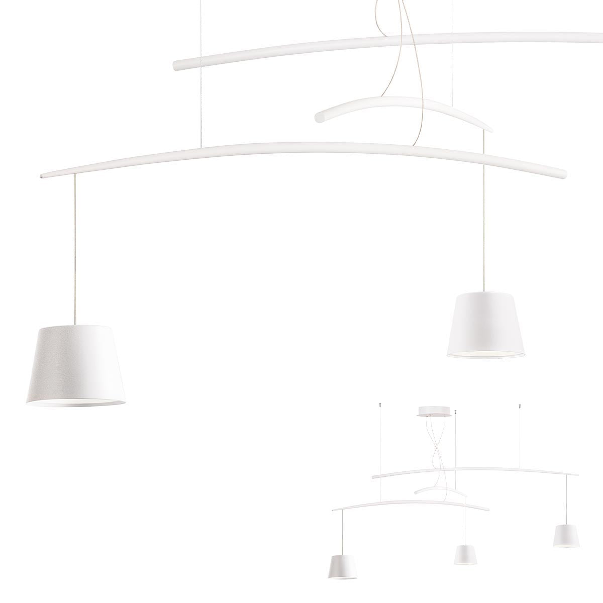 Lustra LED Lolli, alb, 3x6W, 1245lm, 3000K, IP20, Redo, 01-1524