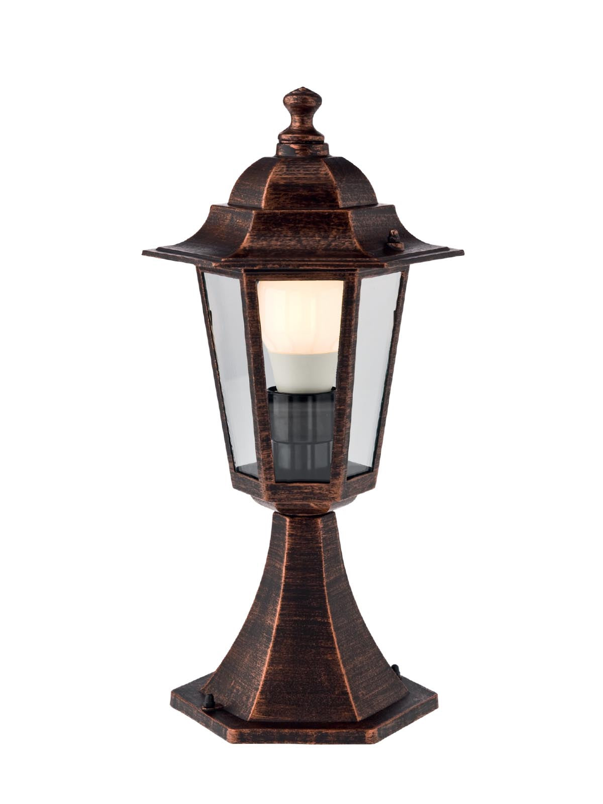 Stalp exterior LONDON, negru cu patina cupru, 1XE27, Smarter 6104C