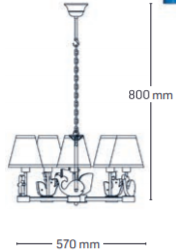 Lustra Pirate Multicolor 5XE14 40W