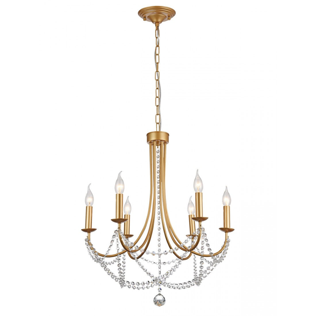 Lustra Aphrodite, aur mat, 6XE14, D.60 cm, Smarter 02-994