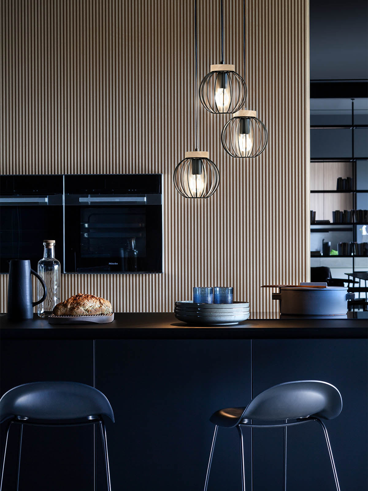 Lustra Trellis, lemn, 3XE27, D.28 cm, 01-3137-NEW