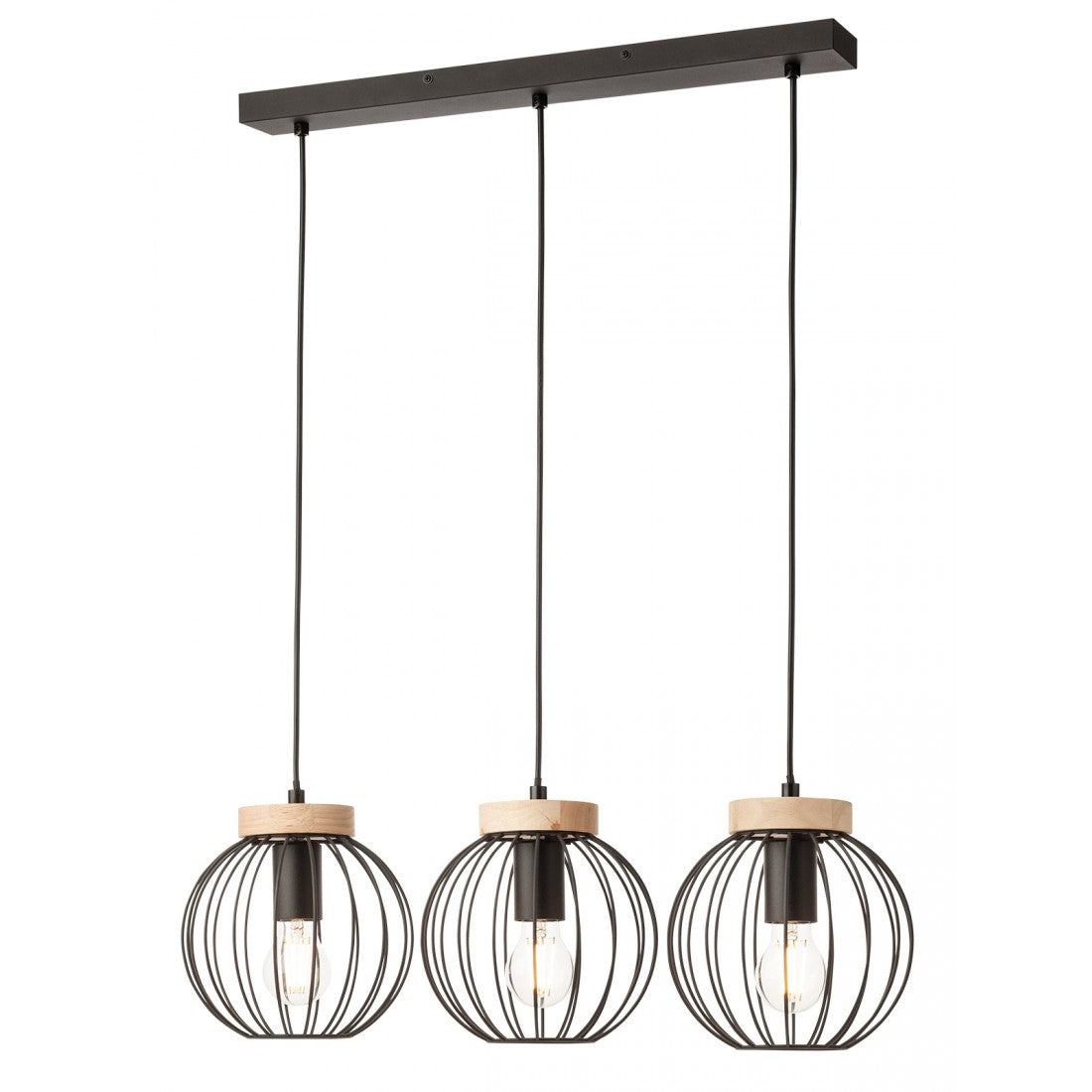 Lustra Trellis, lemn, 3XE27, L.54 cm, 01-3138-NEW