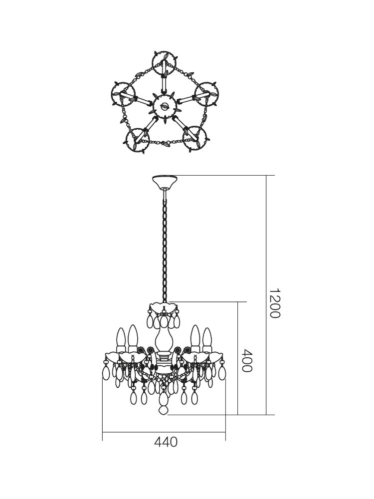 Lustra Bolero, crom, 5XE14, Smarter 06-003