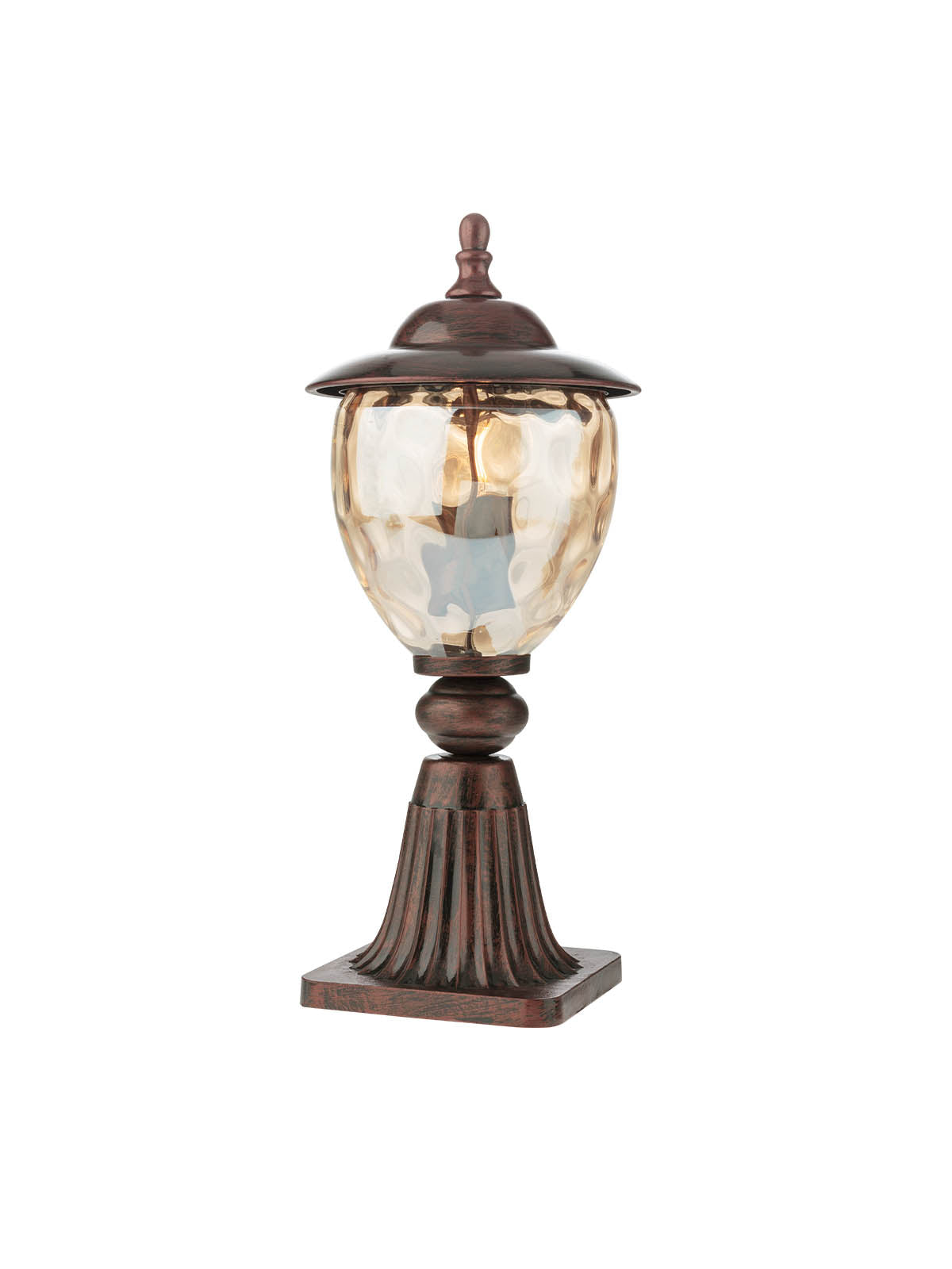 Stalp exterior MATERA, negru cu patina cupru, 1XE27, Smarter 9633