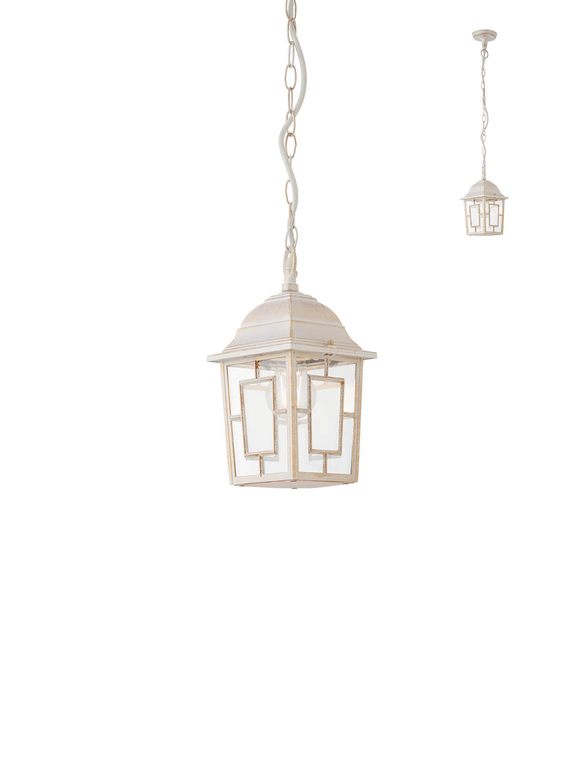 Suspensie MELTON, alb mat cu patina aurie, 1XE27, Smarter 9676