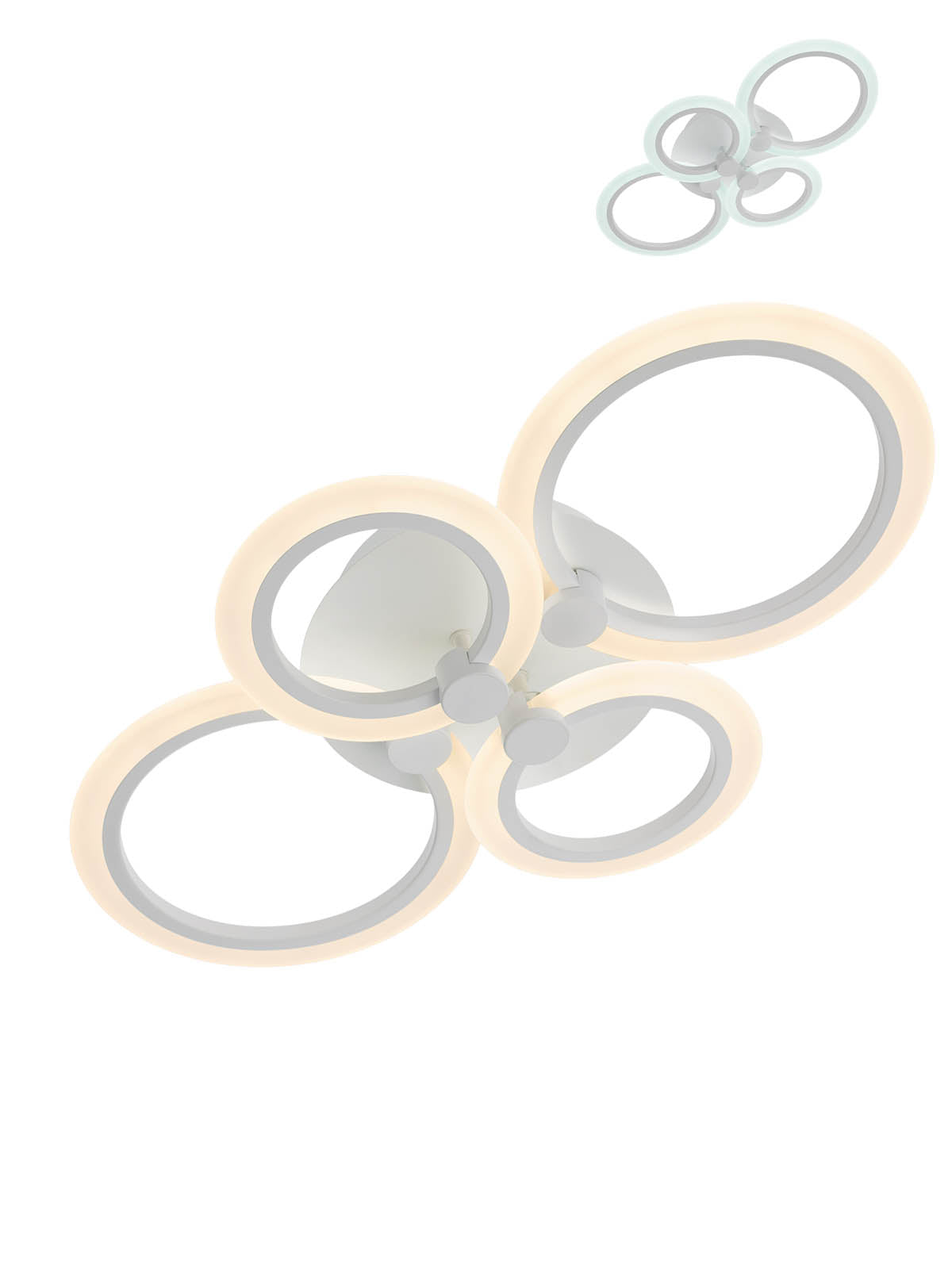 Plafoniera LED Mercury, alb mat, telecomanda, 54W, 3000K/4000K/6000K, 4081lm, IP20, Smarter, 01-1763