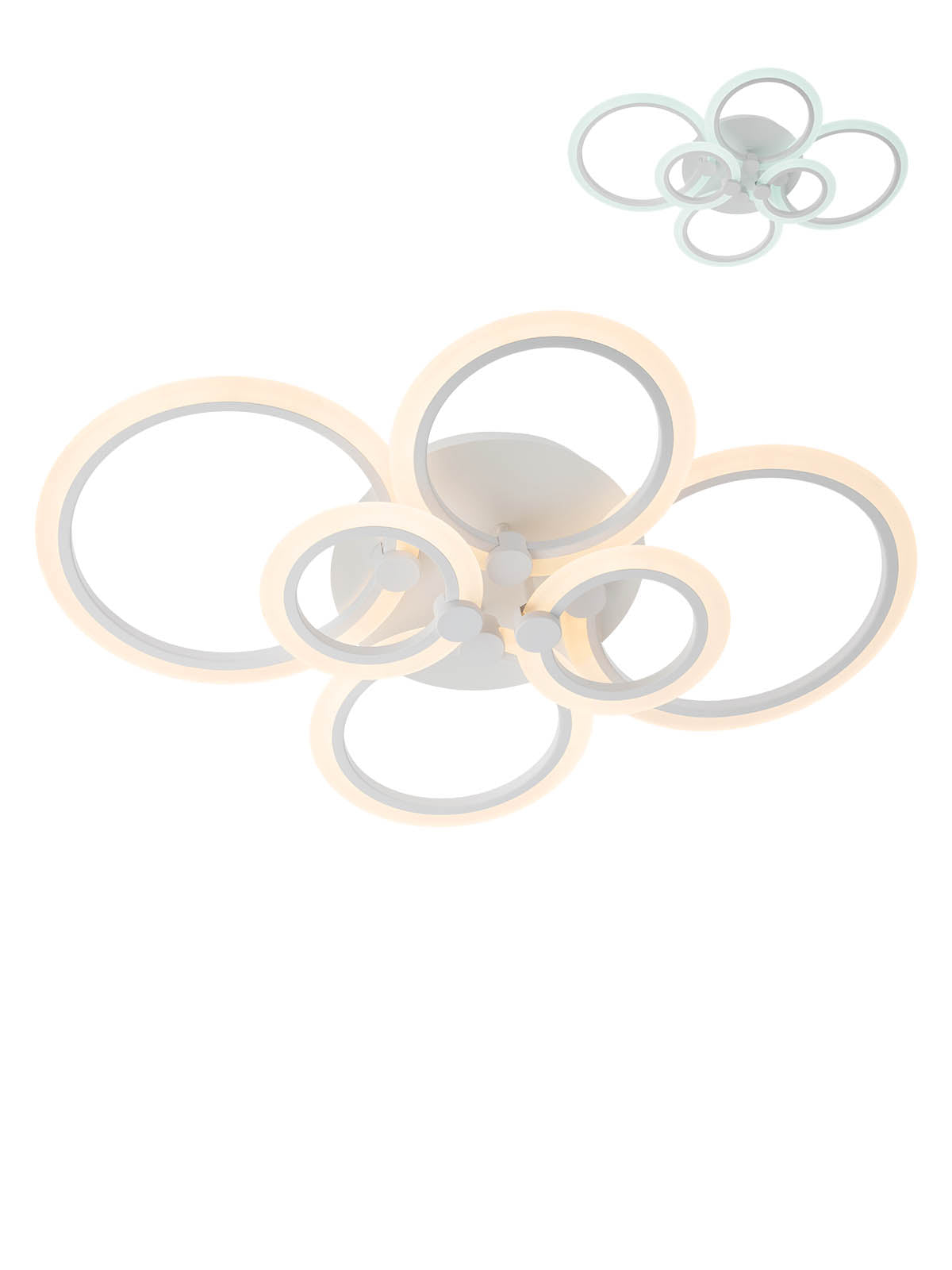 Plafoniera LED Mercury, alb mat, telecomanda, 103W, 3000K/4000K/6000K, 7149lm, IP20, Smarter, 01-1764