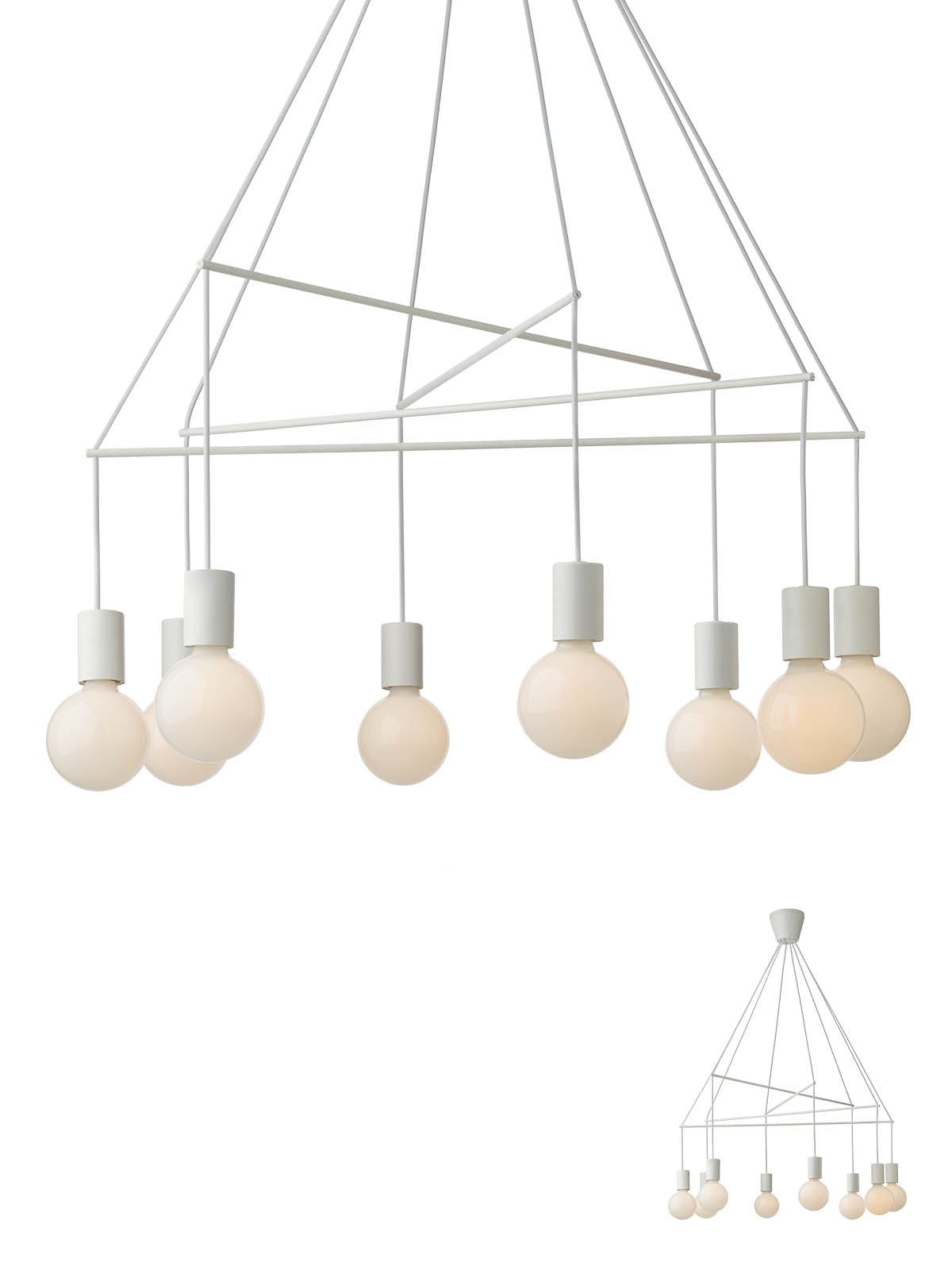 Lustra Mikado, alb mat, 8XE27, Smarter 01-1564