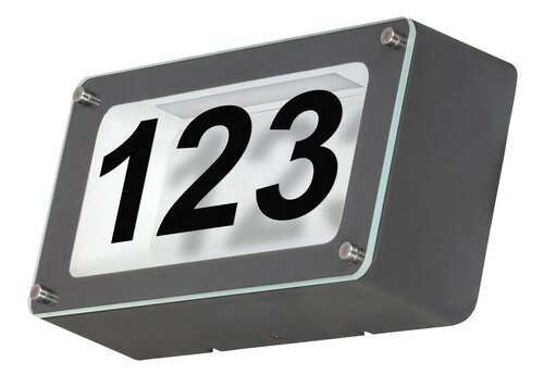 Numar casa LED Hannover, antracit, 5W, 480lm, 4500K, L.24cm, IP54, Rabalux 8747