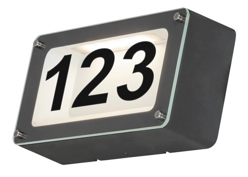 Numar casa LED Hannover, antracit, 5W, 480lm, 4500K, L.24cm, IP54, Rabalux 8747