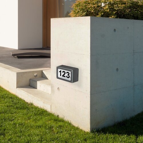 Numar casa LED Hannover, antracit, 5W, 480lm, 4500K, L.24cm, IP54, Rabalux 8747