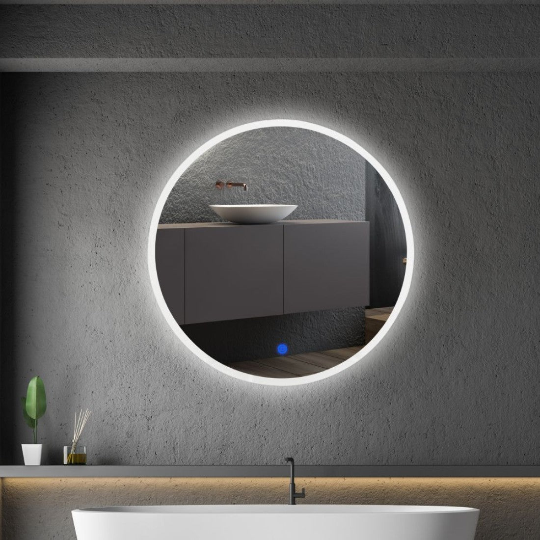 Oglinda LED touch, 15W, 1640lm, 4000K, D.60cm, IP44, 710610