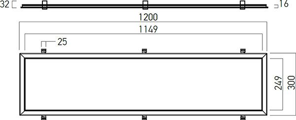 Panou luminos WDR30120NW MWH, Alb mat, 40W, 4000K, Arelux