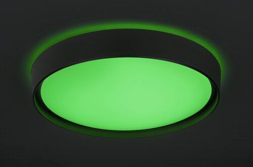 Plafoniera LED Achilles, negru, 40W, 3200lm, 2700-6500K, RGB, WIFI, IP20, Rabalux, 3146