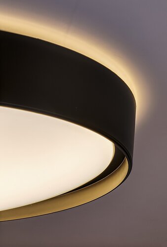 Plafoniera LED Achilles, negru, 40W, 3200lm, 2700-6500K, RGB, WIFI, IP20, Rabalux, 3146