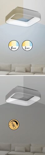 Plafoniera LED Adeline, gri, 28W, 1800lm, 3000K-6000K, IP20, Rabalux, 3926