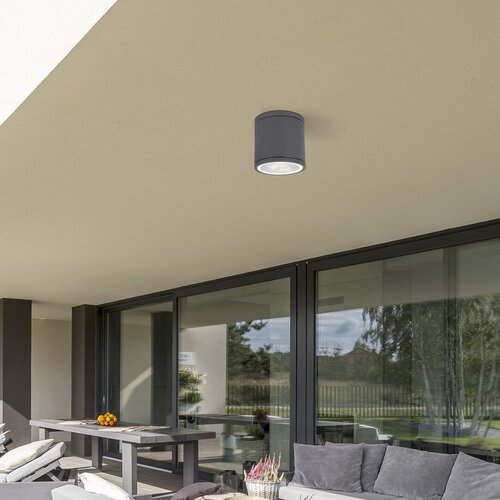 Plafoniera exterior Akron, antracit, 1XGU10, D.9cm, IP54, Rabalux, 8150