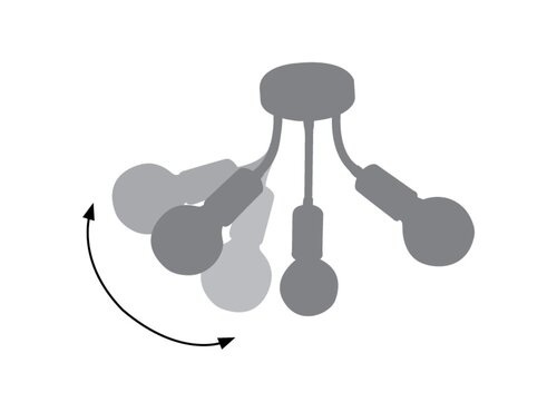 Plafoniera Almus, negru, 3xE27, IP20, Rabalux, 6808