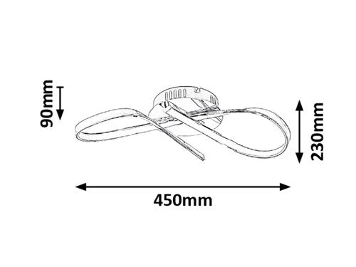 Plafoniera LED Aniela, crom, 20W, 1600lm, 4000K, IP20, Rabalux, 2187