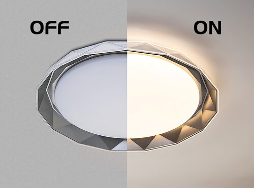 Plafoniera LED Arcadia, gri, 48W, 3360lm, 3000K, IP20, Rabalux, 3482