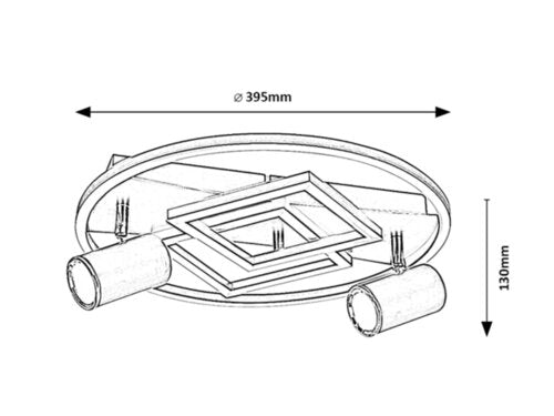 Plafoniera LED Aztec, negru mat, 40W, 2000lm, 4000K, IP20, Rabalux, 6905