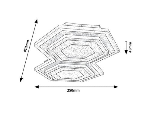 Plafoniera LED Bitsi, negru, 44W, 1600lm, 3000K+6000K, IP20, Rabalux, 71114