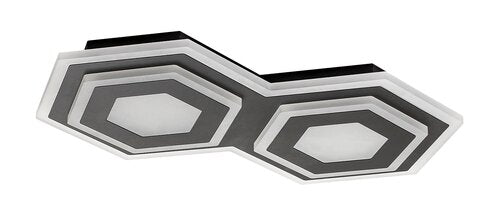 Plafoniera LED Bitsi, negru, 44W, 1600lm, 3000K+6000K, IP20, Rabalux, 71114