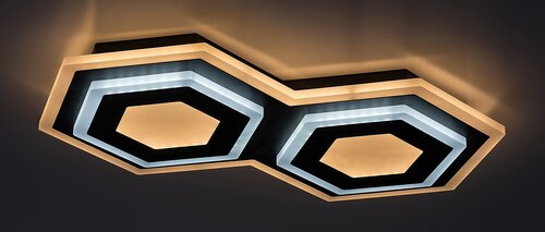 Plafoniera LED Bitsi, negru, 44W, 1600lm, 3000K+6000K, IP20, Rabalux, 71114