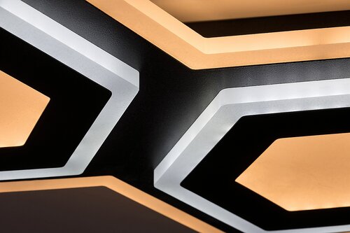 Plafoniera LED Bitsi, negru, 44W, 1600lm, 3000K+6000K, IP20, Rabalux, 71114