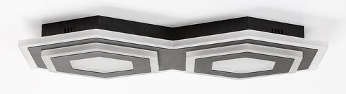 Plafoniera LED Bitsi, negru, 44W, 1600lm, 3000K+6000K, IP20, Rabalux, 71114