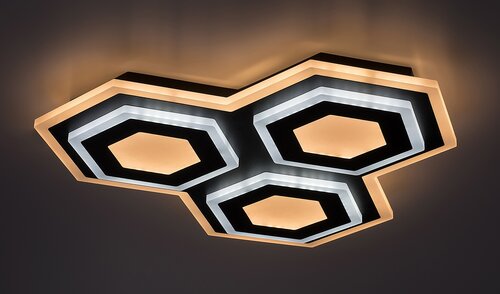 Plafoniera LED Bitsi, negru, 72W, 3200lm, 3000K+6000K, IP20, Rabalux, 71115