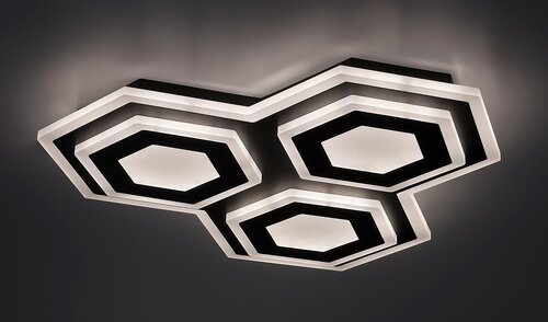 Plafoniera LED Bitsi, negru, 72W, 3200lm, 3000K+6000K, IP20, Rabalux, 71115