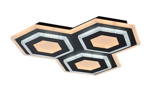 Plafoniera LED Bitsi, negru, 72W, 3200lm, 3000K+6000K, IP20, Rabalux, 71115
