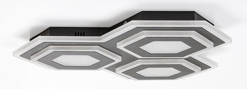 Plafoniera LED Bitsi, negru, 72W, 3200lm, 3000K+6000K, IP20, Rabalux, 71115