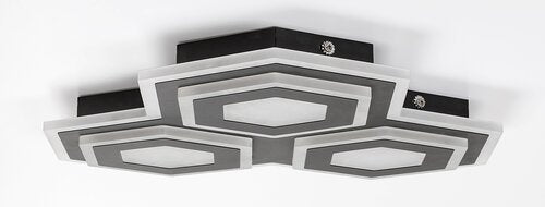 Plafoniera LED Bitsi, negru, 72W, 3200lm, 3000K+6000K, IP20, Rabalux, 71115