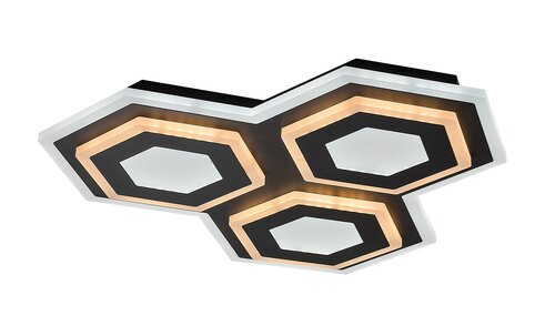 Plafoniera LED Bitsi, negru, 72W, 3200lm, 3000K+6000K, IP20, Rabalux, 71115