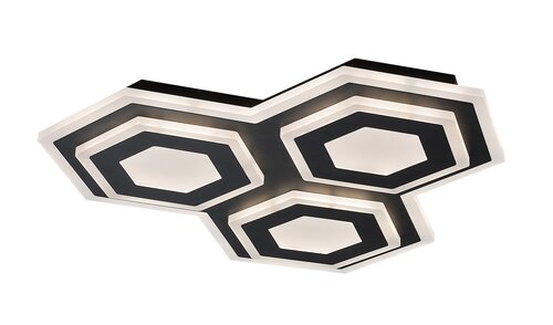 Plafoniera LED Bitsi, negru, 72W, 3200lm, 3000K+6000K, IP20, Rabalux, 71115