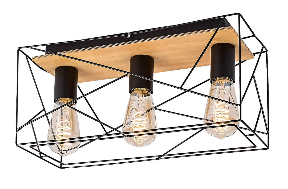 Plafoniera Boire, negru, 3xE27, IP20, Rabalux, 71023