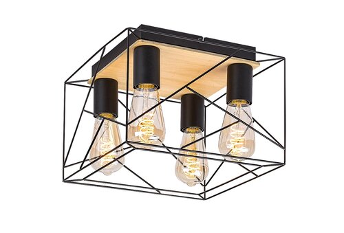 Plafoniera Boire, negru, 4xE27, IP20, Rabalux, 71024
