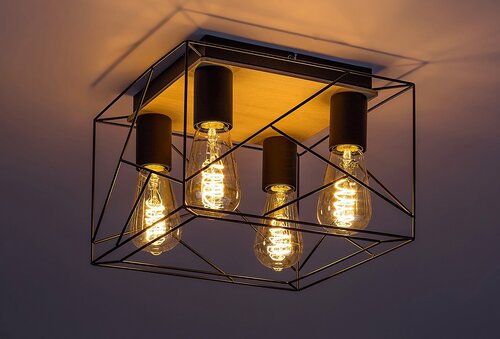 Plafoniera Boire, negru, 4xE27, IP20, Rabalux, 71024