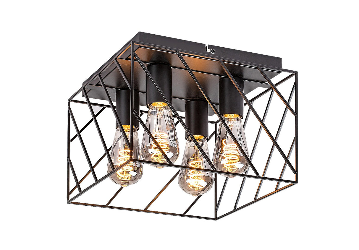 Plafoniera Boroo, negru mat, 4xE27, IP20, Rabalux, 71027