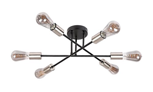 Plafoniera Branwen, negru mat, 6xE27, IP20, Rabalux, 71026