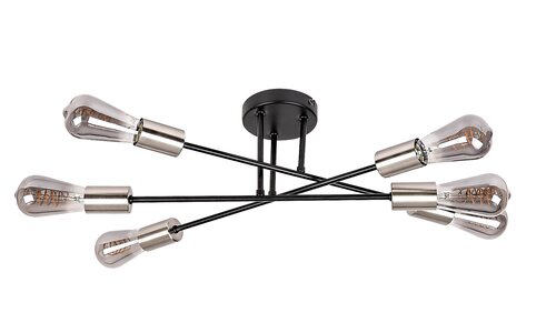 Plafoniera Branwen, negru mat, 6xE27, IP20, Rabalux, 71026