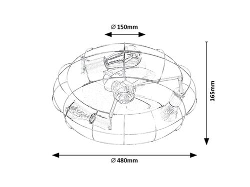Plafoniera Cadmus cu ventilator, negru, 3xE27, IP20, Rabalux, 71043