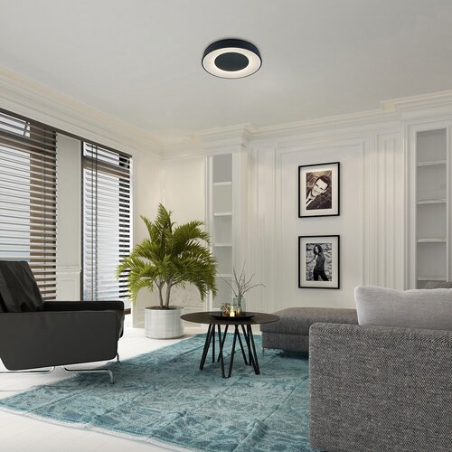 Plafoniera LED Ceilo, negru, 38W, 3200lm, 3000-6500K, IP20, Rabalux, 3082