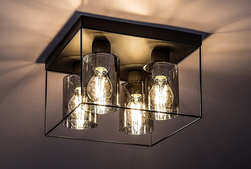 Plafoniera Chadwick, negru, 4xE27, IP20, Rabalux, 71034