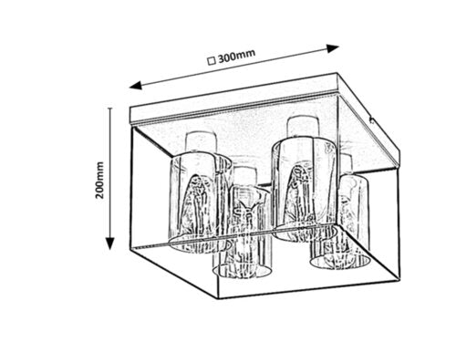Plafoniera Chadwick, negru, 4xE27, IP20, Rabalux, 71034